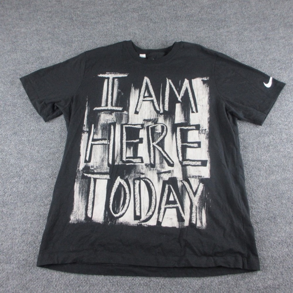 Nike Colin Kaepernick Shirt Men L Black I Am Here Today Tee Protest Knee NFL